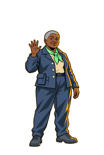 Solène Vard, analyste des phénomènes de l'univers Inexpliqué, en imperméable, qui salue