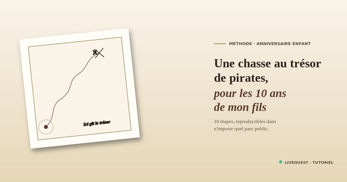 Chasse au trésor pirate pour anniversaire d'enfant