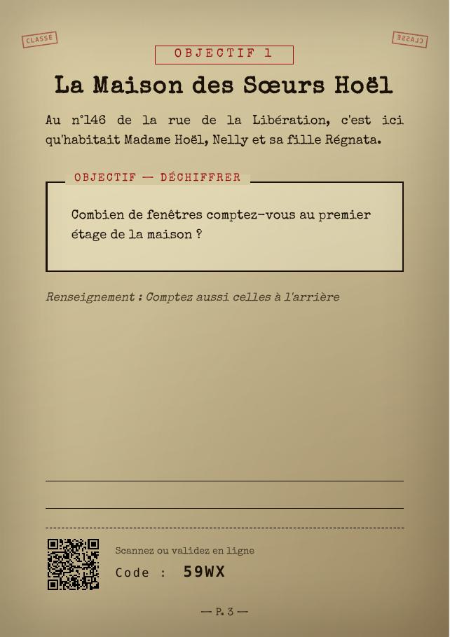 Page étape du livret avec énigme et QR code