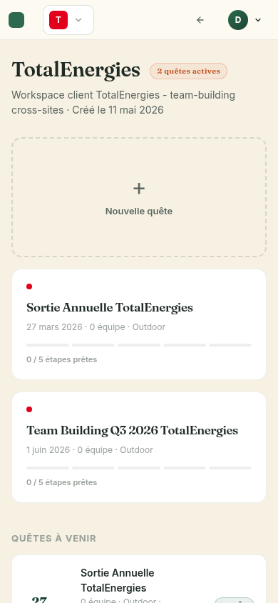 Switcher dossier client sur mobile