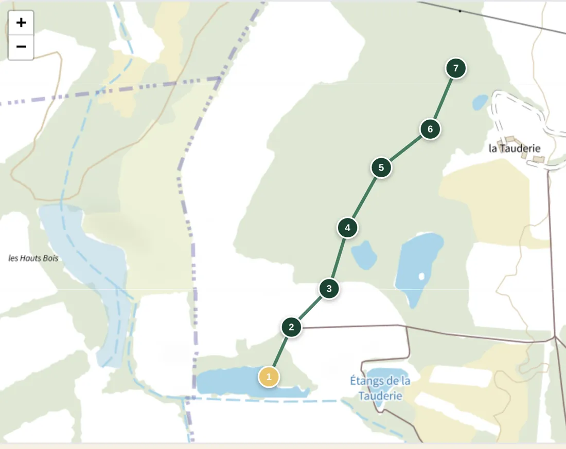 Outil organisateur : le parcours sur la carte.
