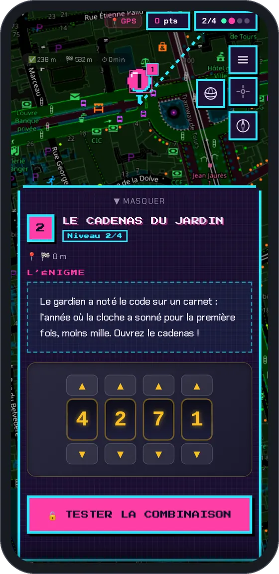 Un cadenas à molettes à régler.