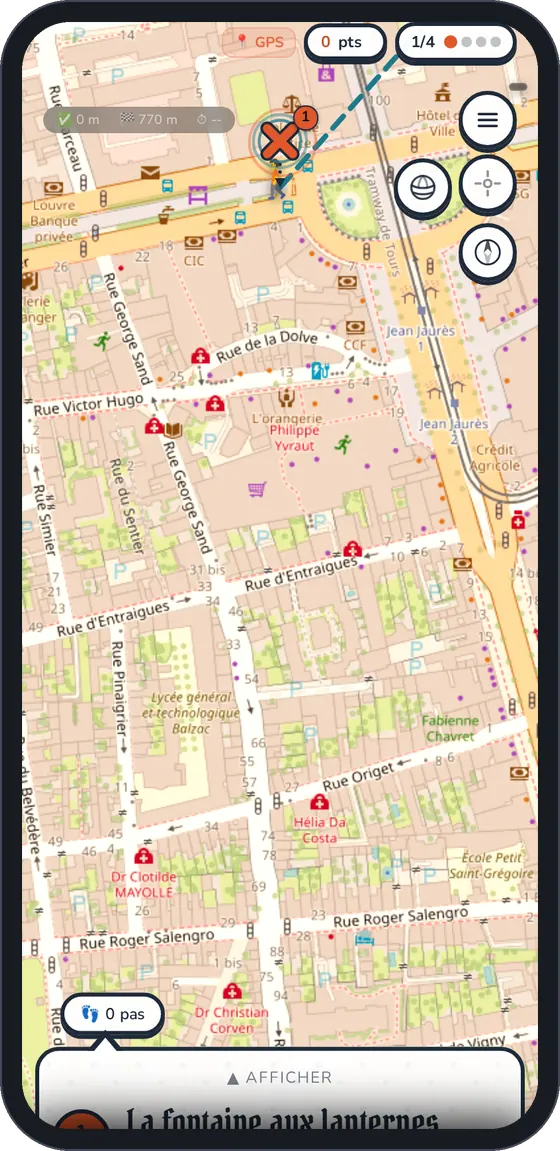 La carte du parcours.
