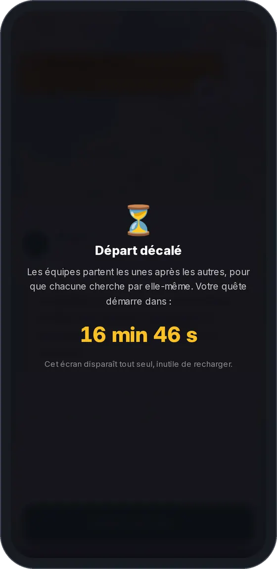 Écran joueur : compte à rebours d’un départ décalé